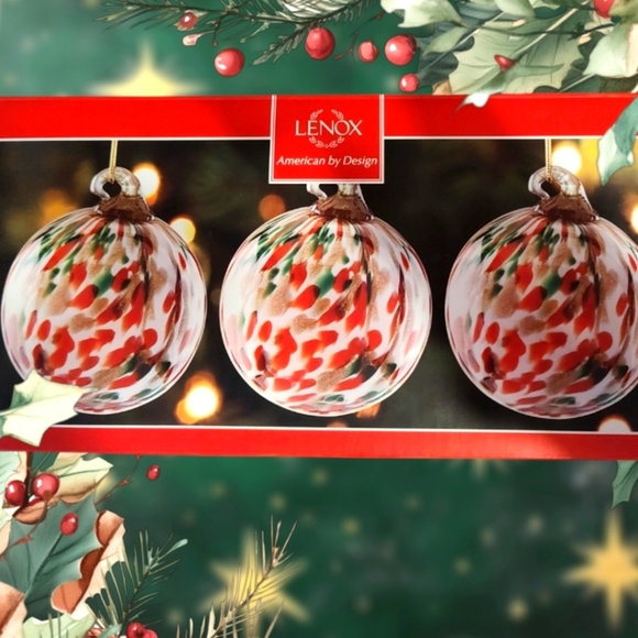 NIB Lenox Hand Blown Art Glass Christmas Ornaments - Picture 1 of 3